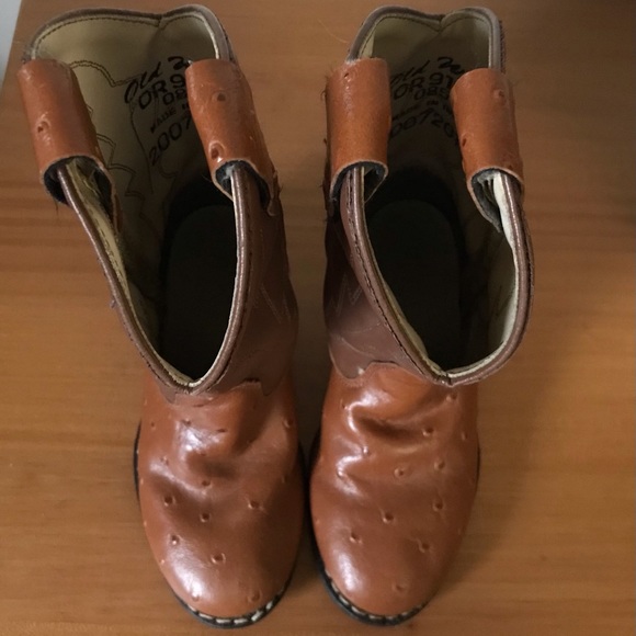 Old West faux ostrich toddler cowboy boots - Picture 7 of 8